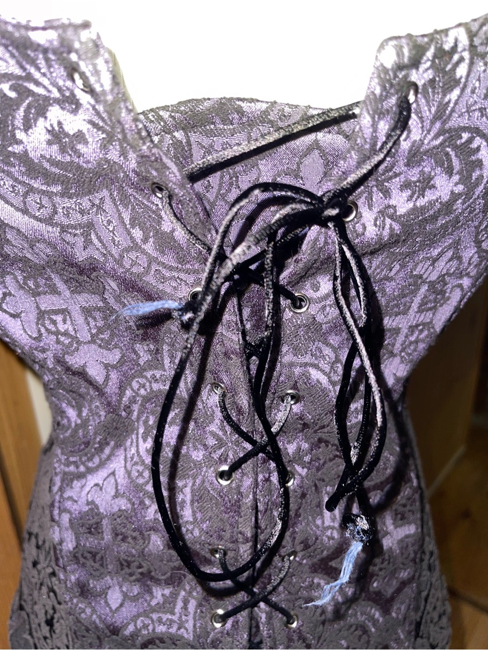 Morbid Threads Purple Lace-Up Gothic Corset Top and Maxi Skirt - Picture 6 of 6